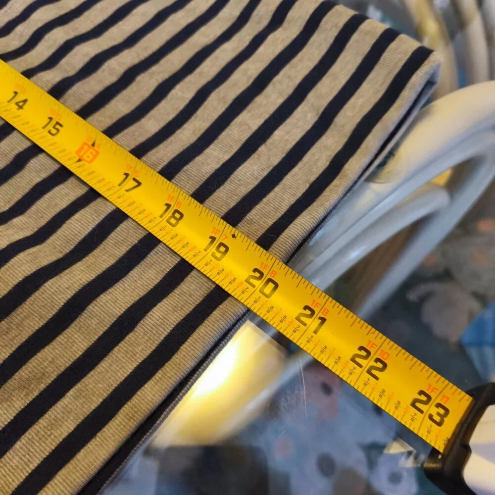 Marccain Striped Bodycon Knee Length Skirt sz S Navy Taupe Quiet Lux Designer